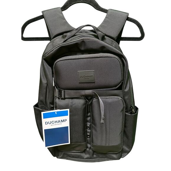 Duchamp London Black Laptop Backpack w/ Multiple Pockets NWT - Picture 1 of 16